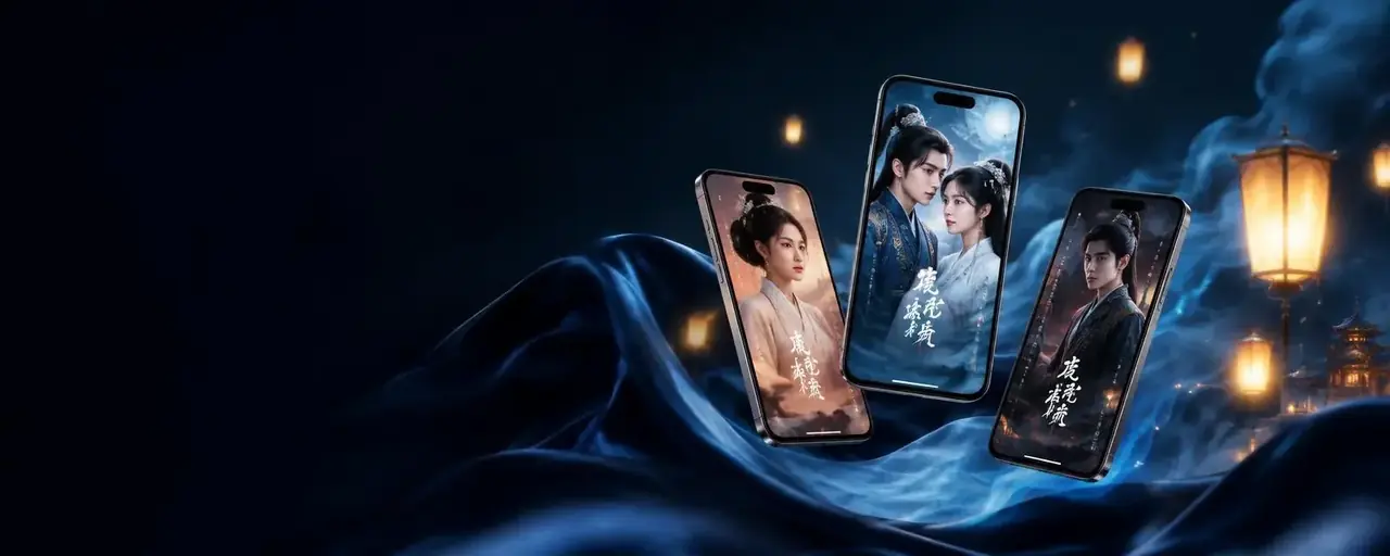 黄果短剧APP多端展示图，手机播放国风短剧界面